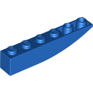 Lego Brick Curved Inverted 6 x 1 / Blue