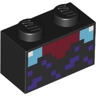Lego Brick 1 x 2 with Pixelated Enchantment Table Print