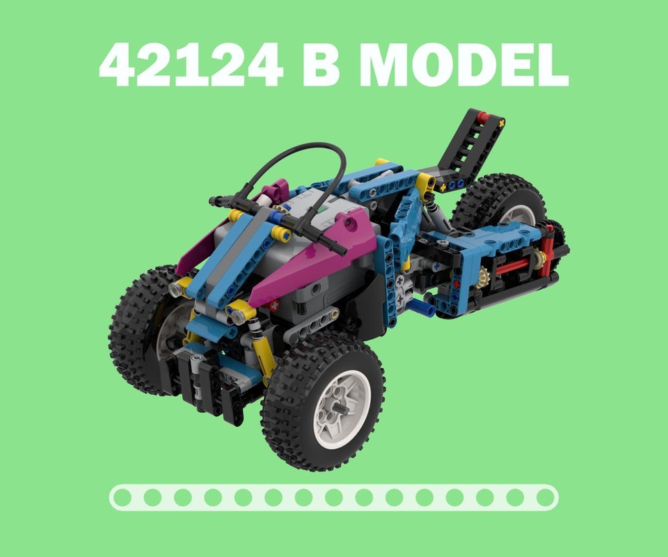 Lego 42124 B model-3 wheel motorbike