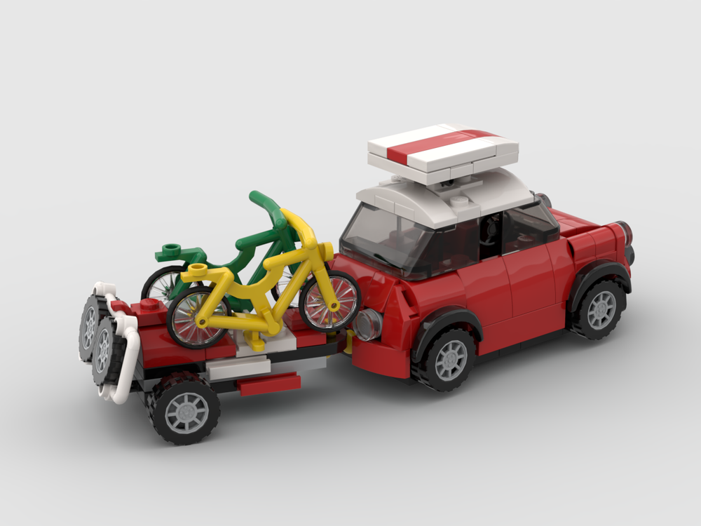 Lego Roofbox and Bike Trailer for 75894 Red MINI COOPER
