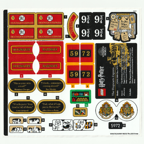 Lego Sticker Sheet for Set 76405-1 / [No Color/Any Color]
