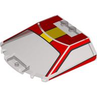 Lego Windscreen 6 x 6 x 1 1/3 with Red/Yellow Cockpit Print
