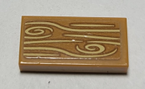 Lego Tile 1 x 2 with Wood Grain Pattern (Sticker) - Set 41364