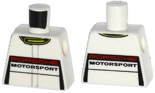 Lego Torso Speed Champions with Porsche Motorsport Pattern / White