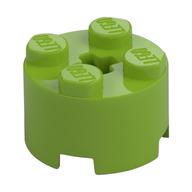 Lego Brick Round 2 x 2 with Axle Hole / Lime
