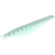 Lego Hinge Plate 1 x 12 Locking with Angled Side Extensions and Tapered Ends, 7 Teeth / Opal Trans-Light Blue
