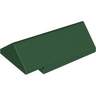Lego Brick Sloped 45° 2 x 4 x 1 1/3 Double / Dark Green