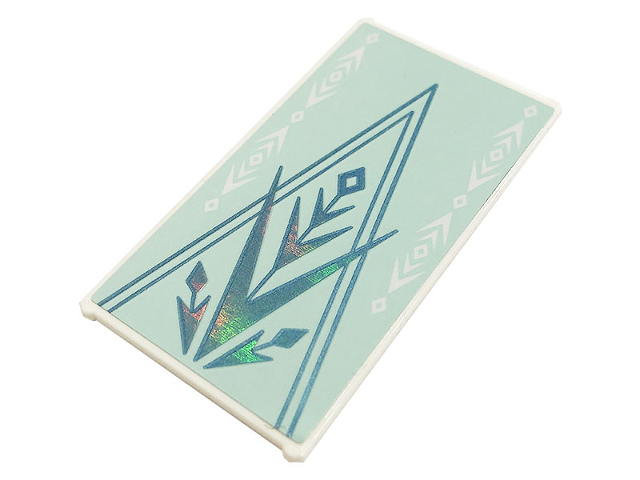Lego Glass for Window 1 x 4 x 6 with Metallic Light Blue Ice Crystals, Triangles, Shards and Diamonds Pattern (Sticker) - Set 43197