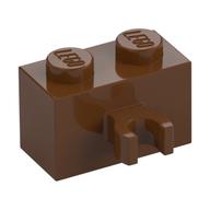 Lego Brick Special 1 x 2 with Vertical Clip [Open O Clip] / Reddish Brown