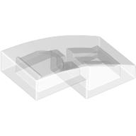 Lego Brick Curved 2 x 1 No Studs [1/2 Bow] / Trans-Clear