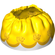 Lego Duplo Skirt Satin with Yellow Layered Top Skirt and Orange Roses Print / Yellow