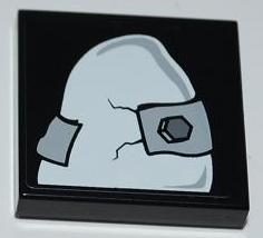 Lego Tile 2 x 2 with Cracked Tooth / Stone with Metal Plates Pattern (Sticker) - Set 2520