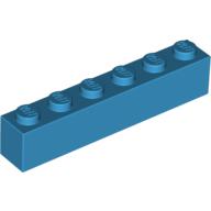 Lego Brick 1 x 6 / Dark Azure