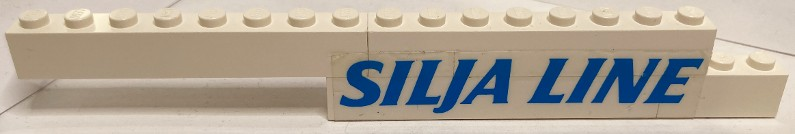 Lego Stickered Assembly 24 x 1 x 2 with Blue 'SILJA LINE' Pattern Model Right Side (Sticker) - Set 1998