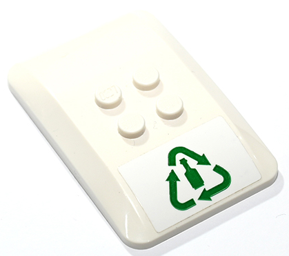 Lego Wedge 6 x 4 x 2/3 Quad Curved with Green Recycling Arrows and Bottle Pattern (Sticker) - Set 60292