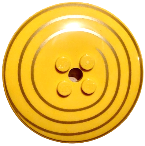 Lego Dish 6 x 6 Inverted (Radar) - Solid Studs with Gold Spiral Swirl Pattern