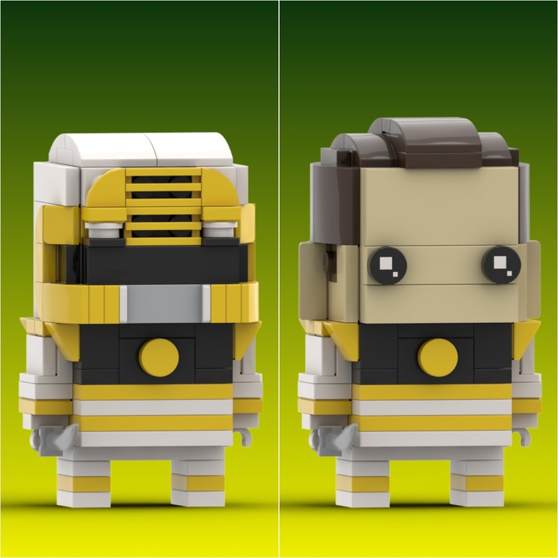 Lego White Ranger (Mighty Morphin Power Rangers) Custom Brickheadz Bundle
