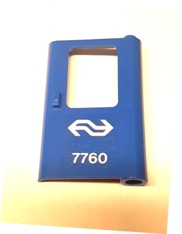 Lego Door 1 x 4 x 5 Train Right, Thin Support at Bottom with Dutch Train Logo and '7760' Pattern (Sticker) - Set 7760