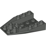 Lego Brick Wedged, Sloped Inverted 6 x 4 with 2 Stud Connections / Dark Gray
