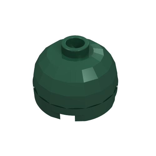 Lego Brick Round 2 x 2 Dome Top, Blocked Open Stud, Bottom Axle Holder / Dark Green