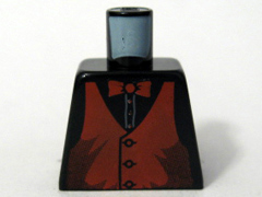Lego Torso Speed Racer Dark Orange Vest and Bow Tie Pattern / Black