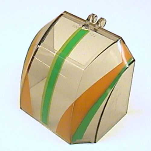Lego Windscreen 4 x 6 x 4 Canopy with Hinge with Green/Orange Stripes Print