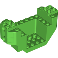 Lego Wedge Brick Special 4 x 10 x 4 with 3 x 4 Recessed and Pin Holes- Plane Bottom / Bright Green