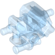 Lego Torso/Head Mechanical, Exo-Force Robot with Marbled Pearl Light Gray Pattern / Trans-Medium Blue