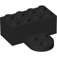 Lego Brick Magnet 2 x 4 with Round Plate 2 x 2 / Black