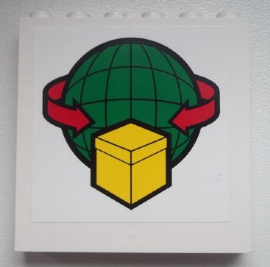 Lego Panel 1 x 6 x 5 with Box and Arrows and Globe Pattern (Sticker) - Set 60020