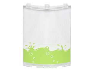 Lego Cylinder Quarter 4 x 4 x 6 with Lime Liquid with Splashes and Bubbles Pattern (Sticker) - Set 76035