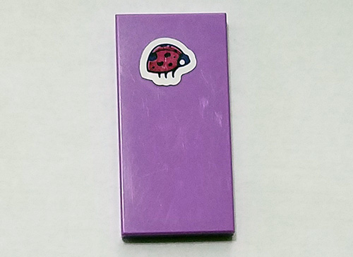 Lego Tile 2 x 4 with Red Ladybug on White Background Pattern (Sticker) - Set 41325