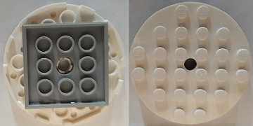 Lego Turntable 6 x 6 x 2/3 with Light Bluish Gray Square Base, Free-Spinning (11213 / 61485)