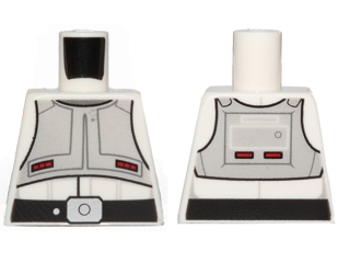 Lego Torso SW Imperial AT-DP Pilot with Light Bluish Gray Vest and Black Belt Pattern / White