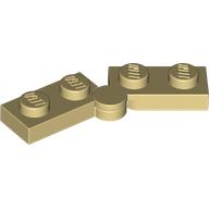 Lego Hinge Plate 1 x 4 Swivel Top / Base - Hollow Clip [Complete Assembly] / Tan