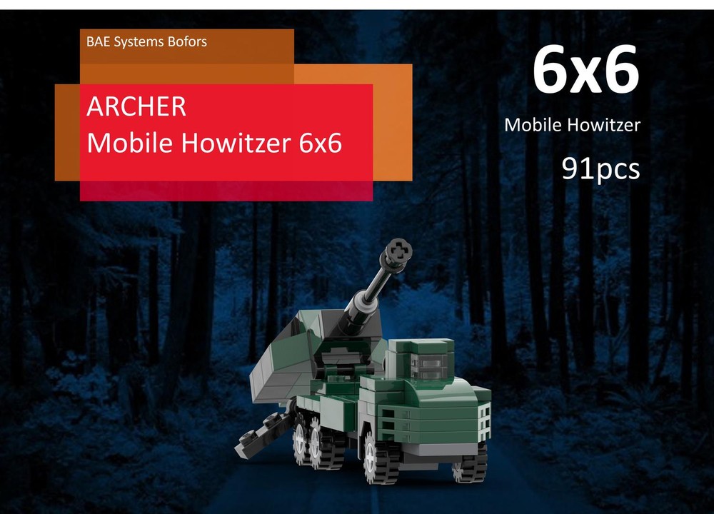 Lego Micro BAE System Bofors Archer 6x6 mobile artillery system