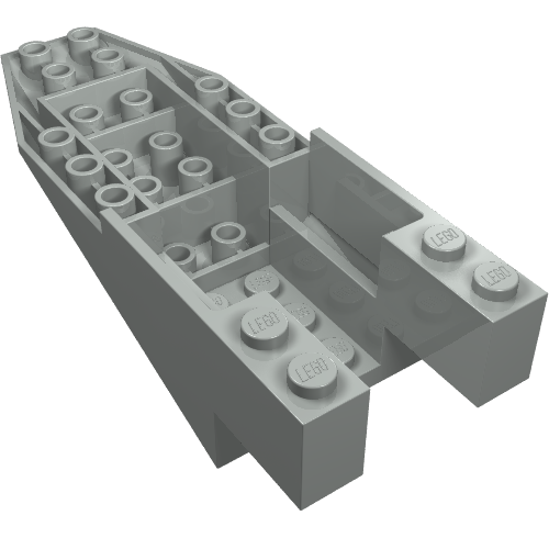 Lego Brick Wedged, Sloped Inverted 11 x 4 x 2 2/3 Cockpit / Light Gray