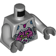 Lego Torso Robot with Armor, Kraang and Control Harness Print, Light Bluish Gray Arms, Dark Bluish Gray Hands / Light Bluish Gray
