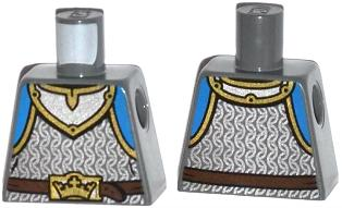 Lego Torso Castle King's Knight Scale Mail, Crown Belt Pattern / Dark Bluish Gray