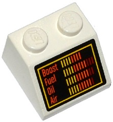 Lego Slope 45 2 x 2 with 'Boost', 'Fuel', 'Oil' and 'Air' Bar Gauges Pattern (Sticker) - Set 75912