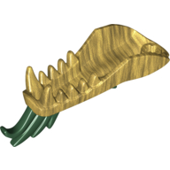 Lego Creature Body Part, Dragon Head Lower Jaw with Teeth, and Dark Green Spines Print