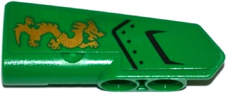Lego Technic, Panel Fairing #22 Very Small Smooth, Side A with Air Intake and Gold Dragon Pattern (Sticker) - Set 70755