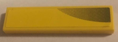 Lego Tile 1 x 4 with Black Air Intake on Yellow Background Pattern Model Left Side (Sticker) - Set 8143 / Yellow