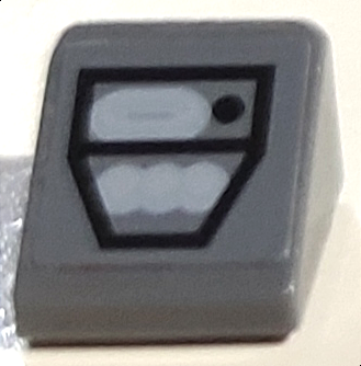 Lego Slope 30 1 x 1 x 2/3 with Black Outline Around Gray Controls Pattern (Sticker) - Set 6210