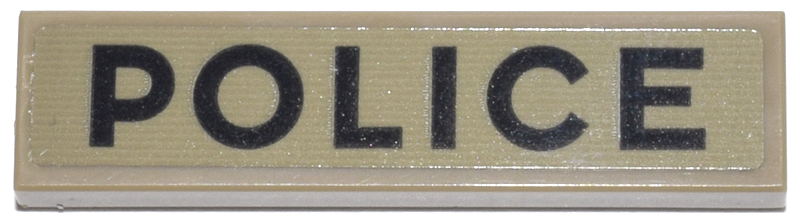 Lego Tile 1 x 4 with Black 'POLICE' Pattern (Sticker) - Set 76271