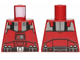 Lego Torso SW Armor Sith Trooper with Black and Silver Pattern / Dark Red