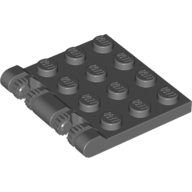 Lego Hinge Plate 3 x 4 Locking Dual 2 Finger, 9 Teeth / Dark Bluish Gray