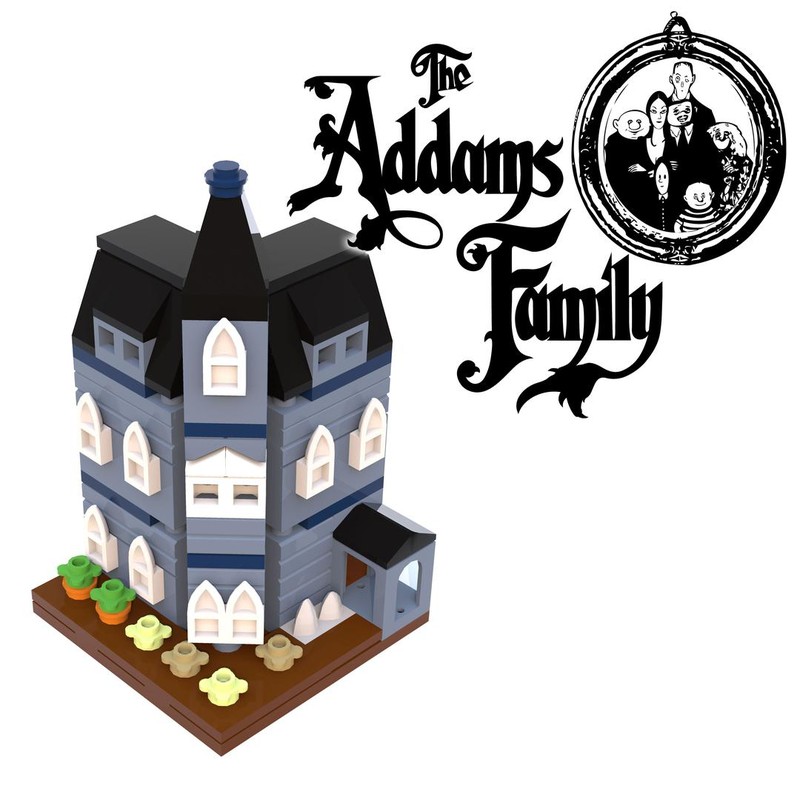 Lego Addams Family Mansion mini modular (colorized version)