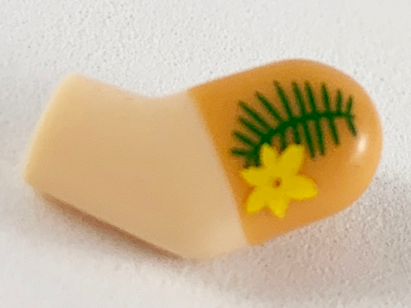 Lego Arm, Left with Nougat Short Sleeve and Hawaiian Pattern / Light Nougat