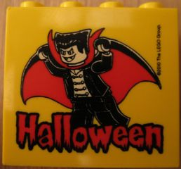 Lego Brick 2 x 4 x 3 with Halloween Pattern